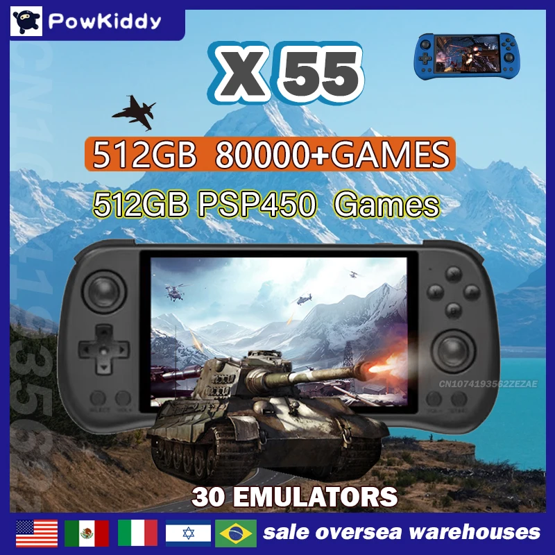 Gaming Console For Sale - 80000 juegos 512G POWKIDDY X55 pantalla