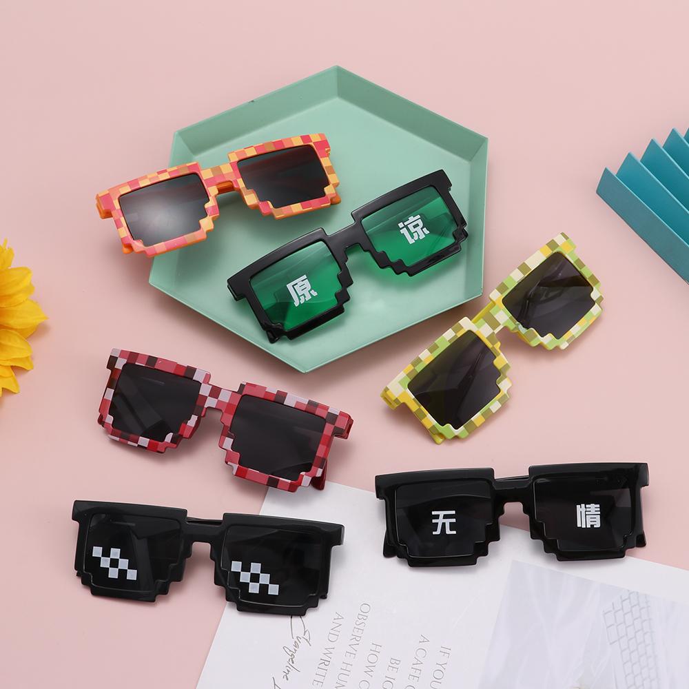Gaming Glasses Uv - Gafas de mosaico pixeladas divertidas para