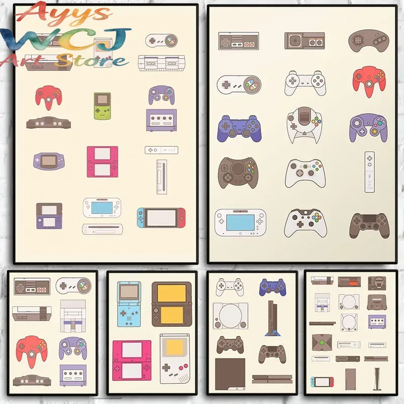 Evolution Gaming Console - Póster de Evolución de Videojuegos, Consolas