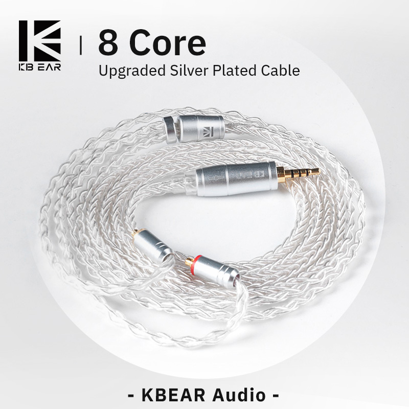 Gaming Headset Wired - KBEAR-auriculares con Cable plateado mejorado, 8