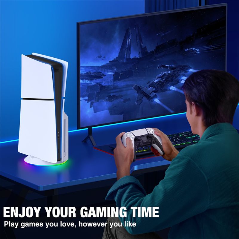 Soporte vertical AED7 con luz  - Gaming Console Holder reseña y precio